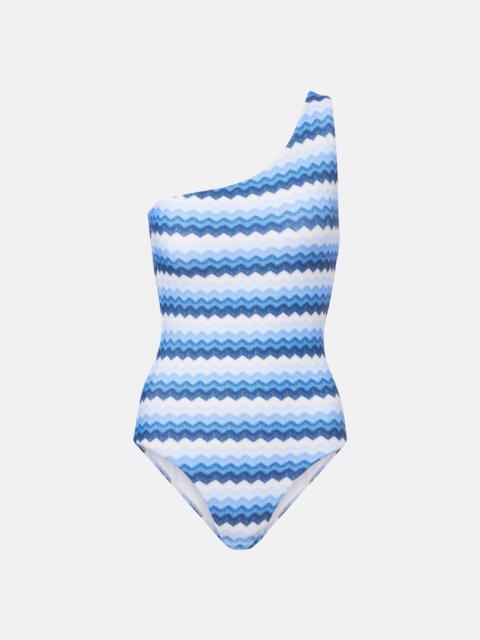 MELISSA ODABASH Madrid chevron one-shoulder swimsuit