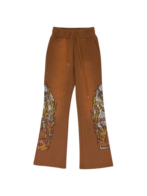 WHO DECIDES WAR Flame Glass Sweatpants "Brown" 1120010031FS