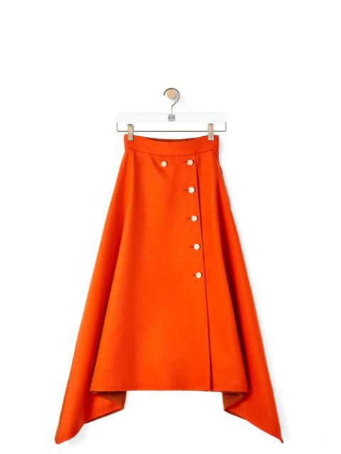 Loewe Gold button midi skirt in wool and cashmere
