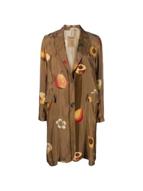 UMA WANG fruit-print single-breasted coat
