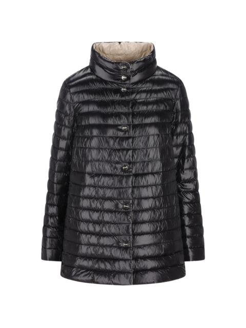 Herno A-shape quilted button puffer jacket