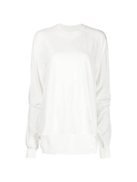 asymmetric distressed cotton sweatshirt