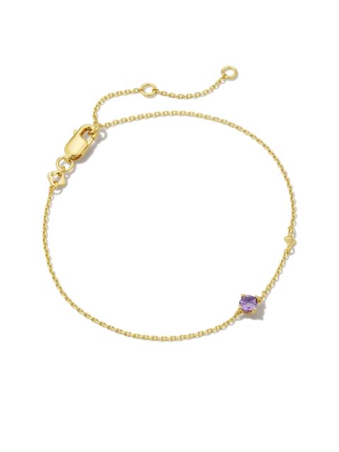 KENDRA SCOTT Maisie 18k Gold Vermeil February Delicate Chain Bracelet