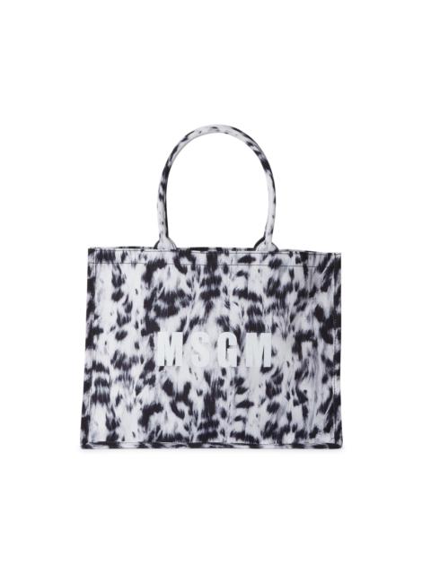 MSGM Large MSGM tote bag with exotic animal print