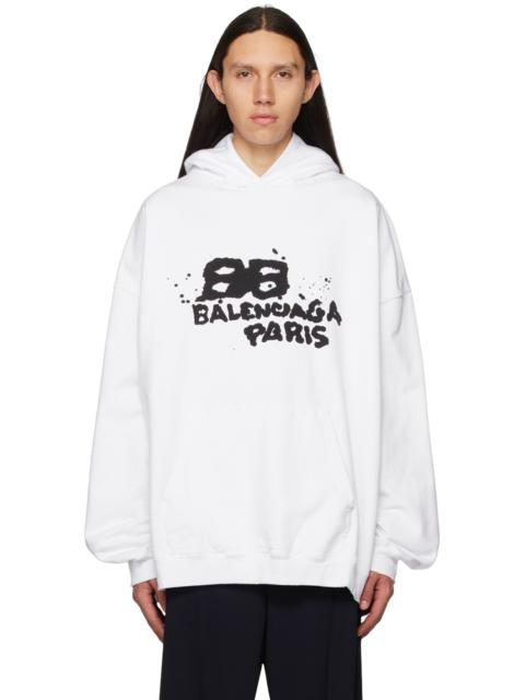 BALENCIAGA logo-print pullover hoodie