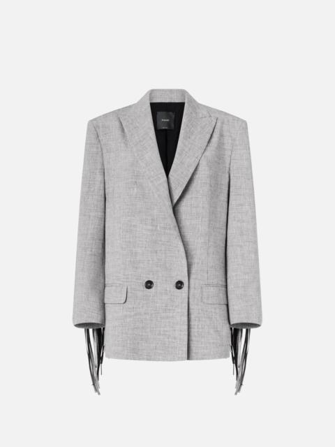 PINKO DOUBLE-BREASTED JACKET WITH FRINGING