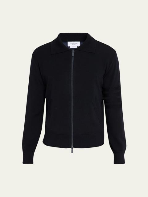 Thom Browne Men's Double-Face Knit Full-Zip Sweater