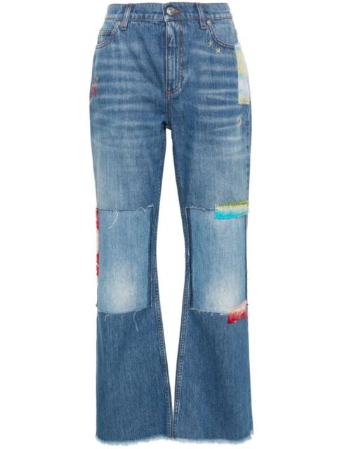 Marni mohair-detail straight-leg jeans
