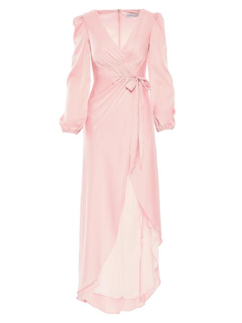MAC DUGGAL Women's Ieena Satin Wrap Gown - Rose Pink