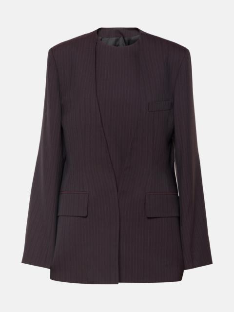 Herringbone chalk stripe blazer