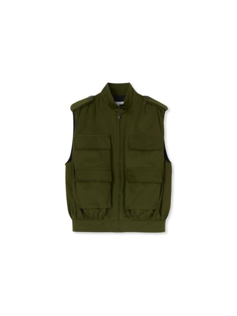 MSGM Gabardine cotton sleeveless jacket with big pockets