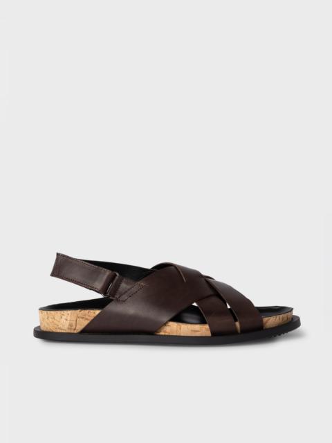 Paul Smith Dark Brown Leather 'Paros' Sandals