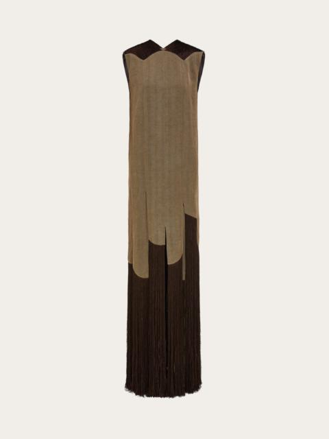 FERRAGAMO Long dress with fringe detail