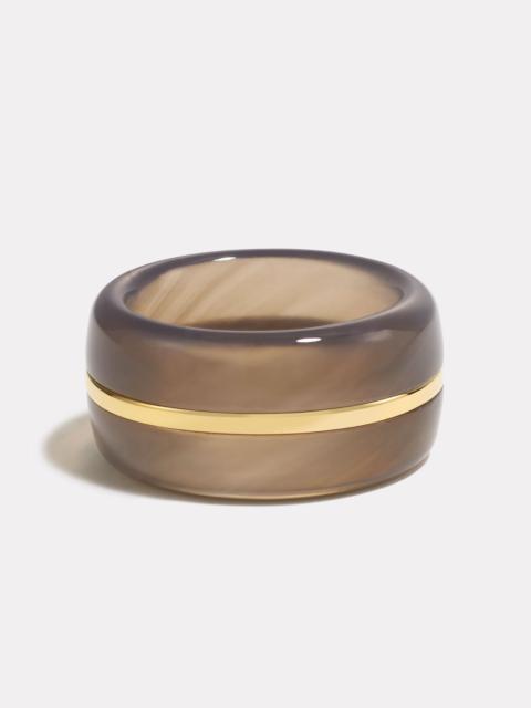 By Pariah The Essential Wide Ring | Gold & Grey Agate