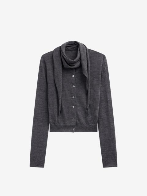 The Frankie Shop Clervaux Scarf Cardigan - Dark Grey Melange