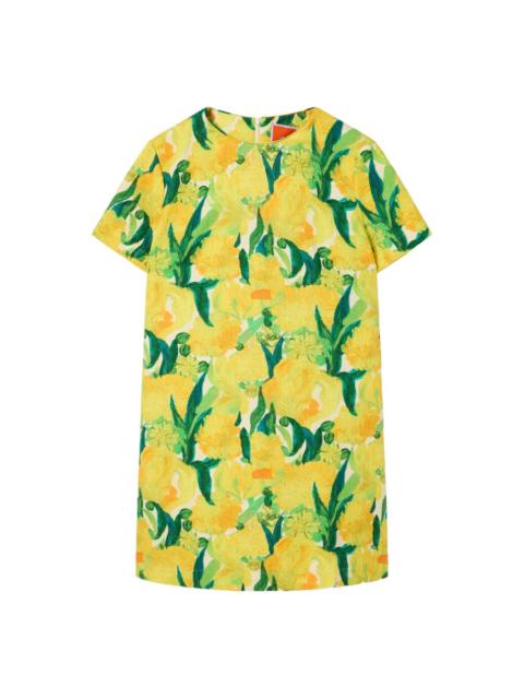La DoubleJ Swing lemon-print shift mini dress