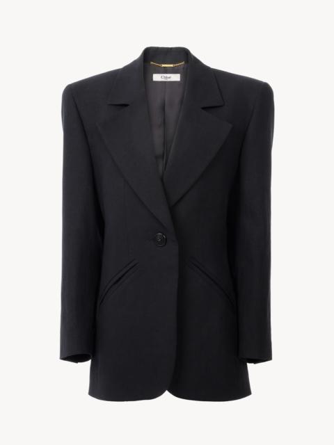 Chloé OVERSIZED TAILORED JACKET IN LINEN CRÊPE