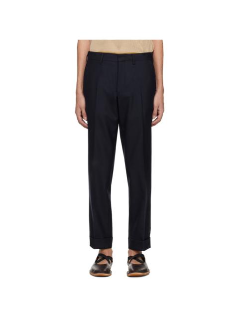 Dries Van Noten Navy Tapered Trousers