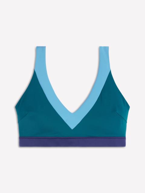 BODEN Campania Cross-back Bikini Top-Navy, Green, Blue Colourblock