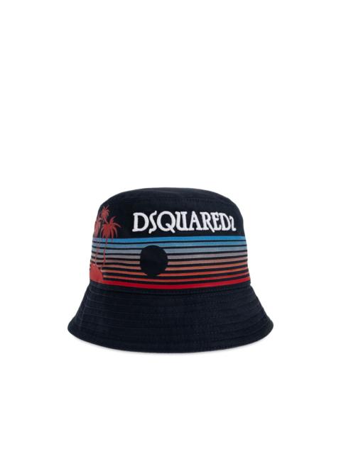 DSQUARED2 palm-print striped bucket hat