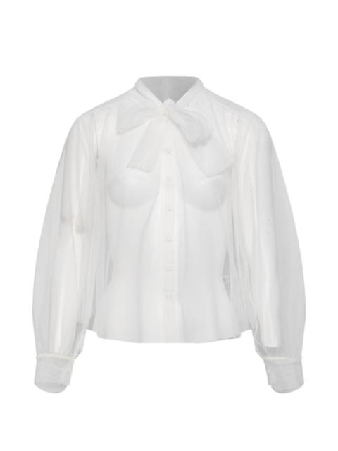 forte_forte sheer pussy-bow blouse