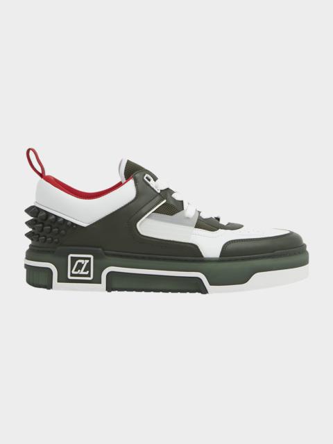Christian Louboutin Men's Astroloubi Bicolor Leather Low-Top Sneakers