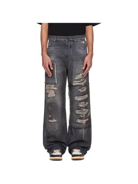 AMIRI Black Carpenter Repaired Baggy Jeans