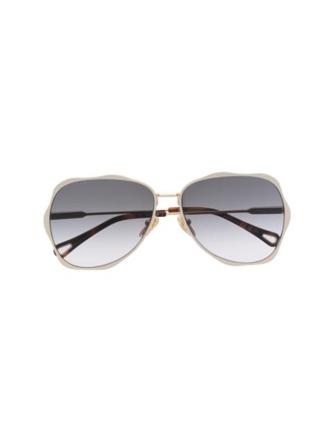 Chloé logo-engraved pilot-frame sunglasses