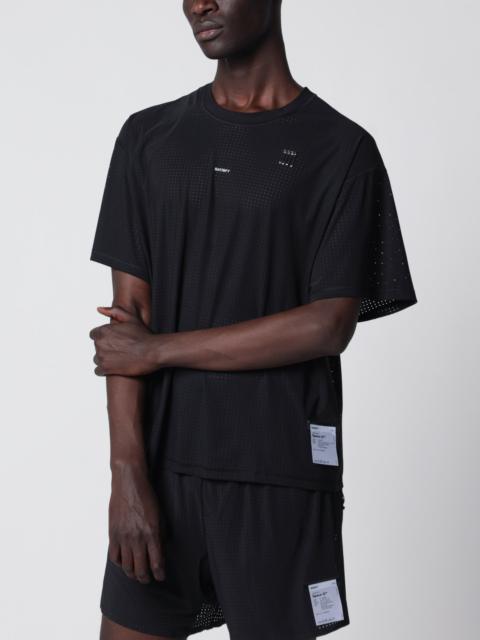 SATISFY Black Space-O T-shirt in perforated micro jersey