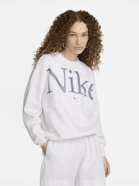 Women's Nike Sportswear Phoenix Fleece Oversized Crew-Neck Logo Sweatshirt
