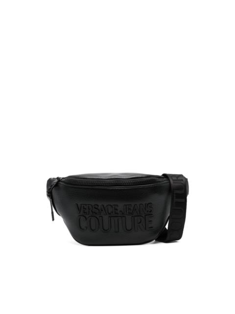 VERSACE JEANS COUTURE logo-lettering grained belt bag