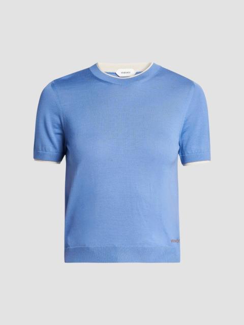 VERSACE Women's La Vacanza Classic Stretch Wool Sweater - Sky