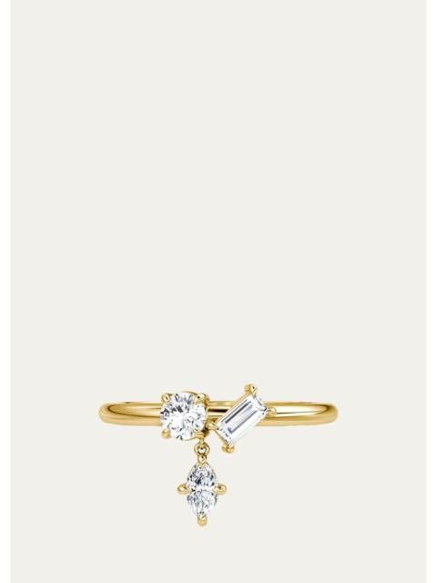 VRAI 14K Yellow Gold Lab-Grown Diamond Falling Star Ring