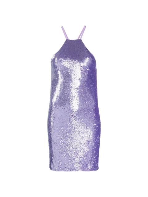 THE ATTICO sequin-embellished open-back dress