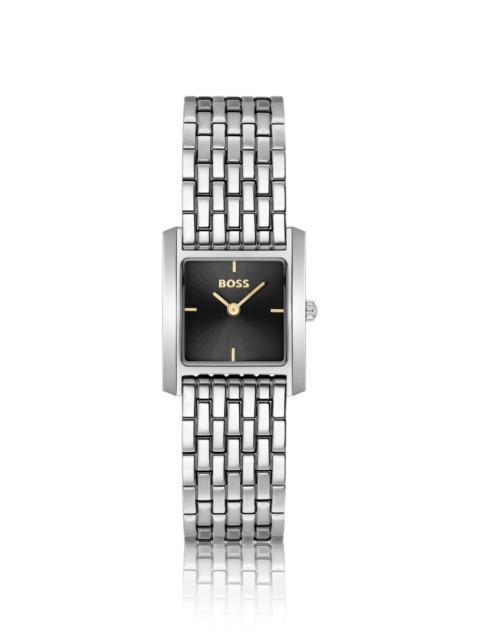 BOSS SILVER-TONE WATCH WITH SQUARE CASE