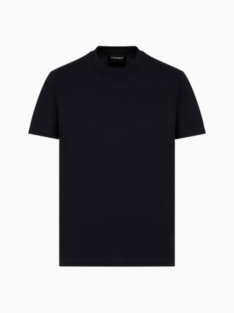 Jersey T-shirt with jacquard logo