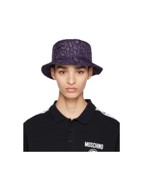 Moschino Purple & Black Graphic Bucket Hat