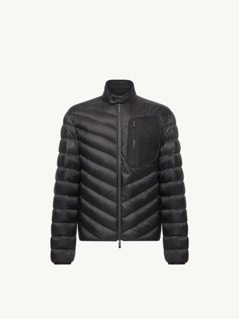 Moncler Mackinac Diagonal-Quilted Down Biker Jacket