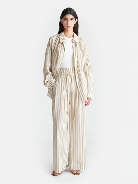 Nanushka Striped Belted Linen Pants
