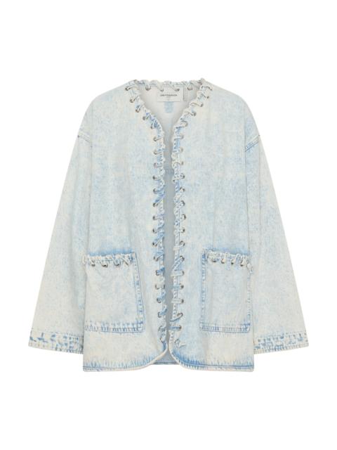 ONE TEASPOON Ringleader Threaded Oversized Denim Jacket - Beach Blue