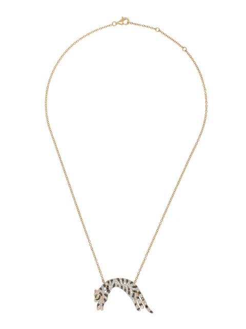 Yvonne Léon 18k Yellow Gold Feline Necklace with Black Diamond & Tsavorite black