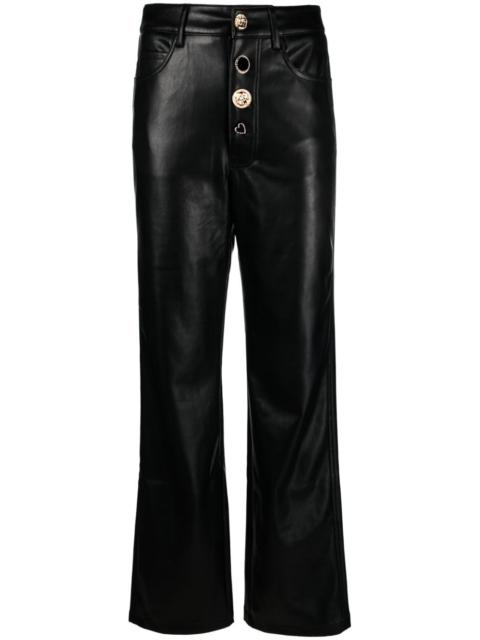 ROTATE button-embellished high-waist trousers