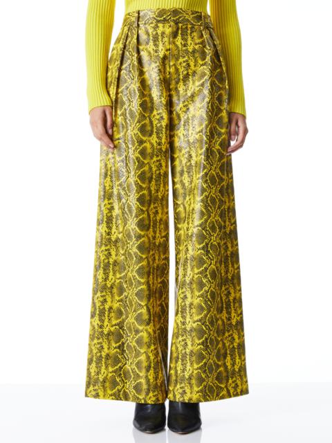 Alice + Olivia ERIC VEGAN LEATHER SNAKE PRINT PANT