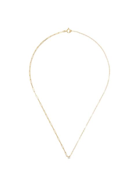 Yvonne Léon Gold Solitaire Diamant Necklace