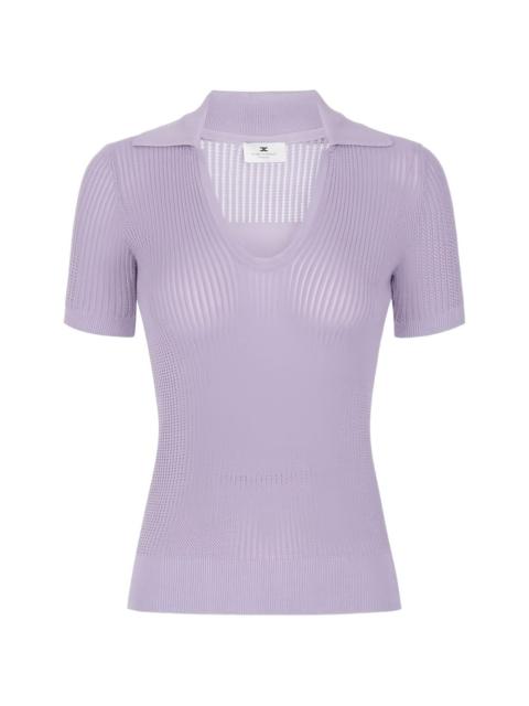 ELISABETTA FRANCHI ribbed-knit logo-print top