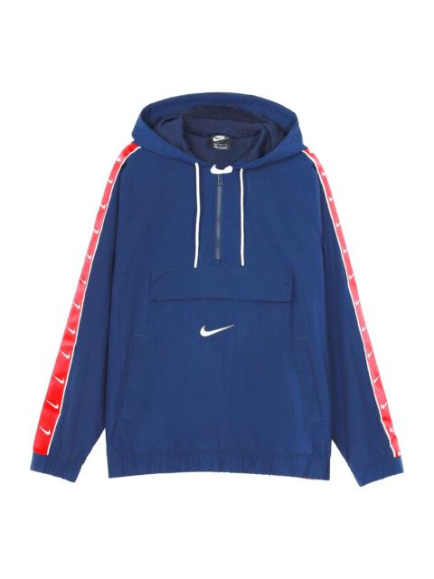 Nike Nike Big Swoosh Cardigan Sports hooded Jacket Blue Red Bluered CV9168-451