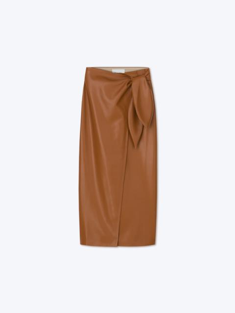 Nanushka AMAS - OKOBOR™ alt-leather sarong skirt - Tobacco