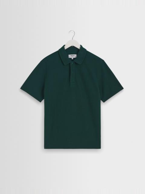 Wax London Shore - Bottle Green Textured Short-Sleeve Polo Shirt