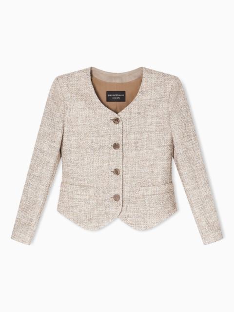 EMPORIO ARMANI ICON MÉLANGE TWEED JACKET