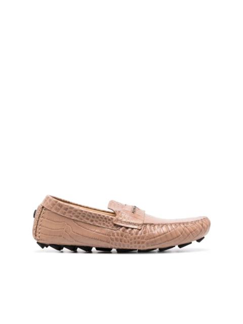 PHILIPP PLEIN pink leather moccasin